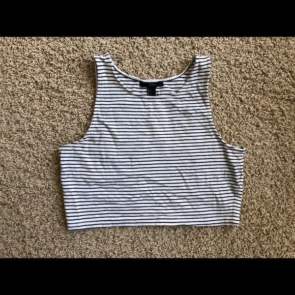 F21 soft stripe pattern crop top sz L - Picture 3 of 14